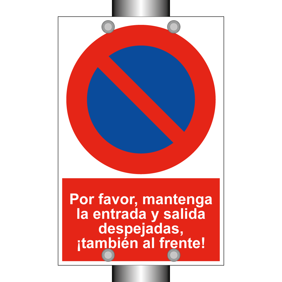 Por favor, mantenga la entrada y salida despejadas, ¡también al frente!