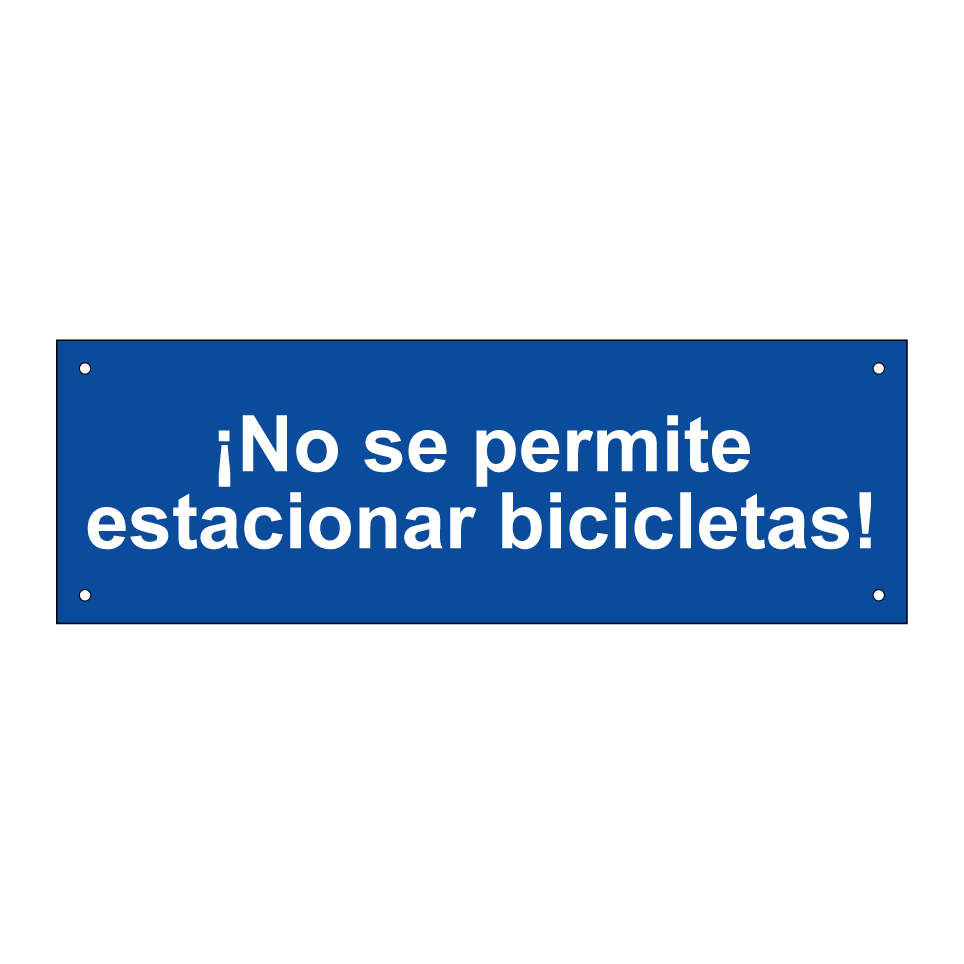 ¡No se permite estacionar bicicletas!