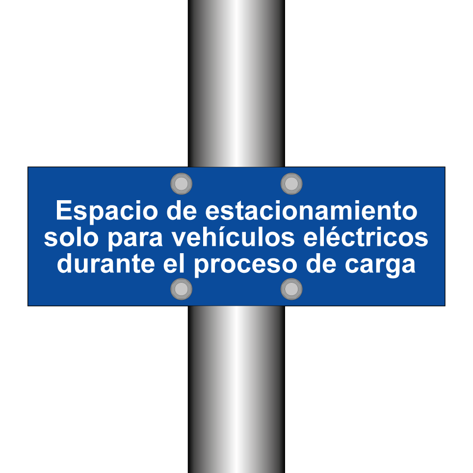 Espacio de estacionamiento solo para vehículos eléctricos durante el proceso de carga