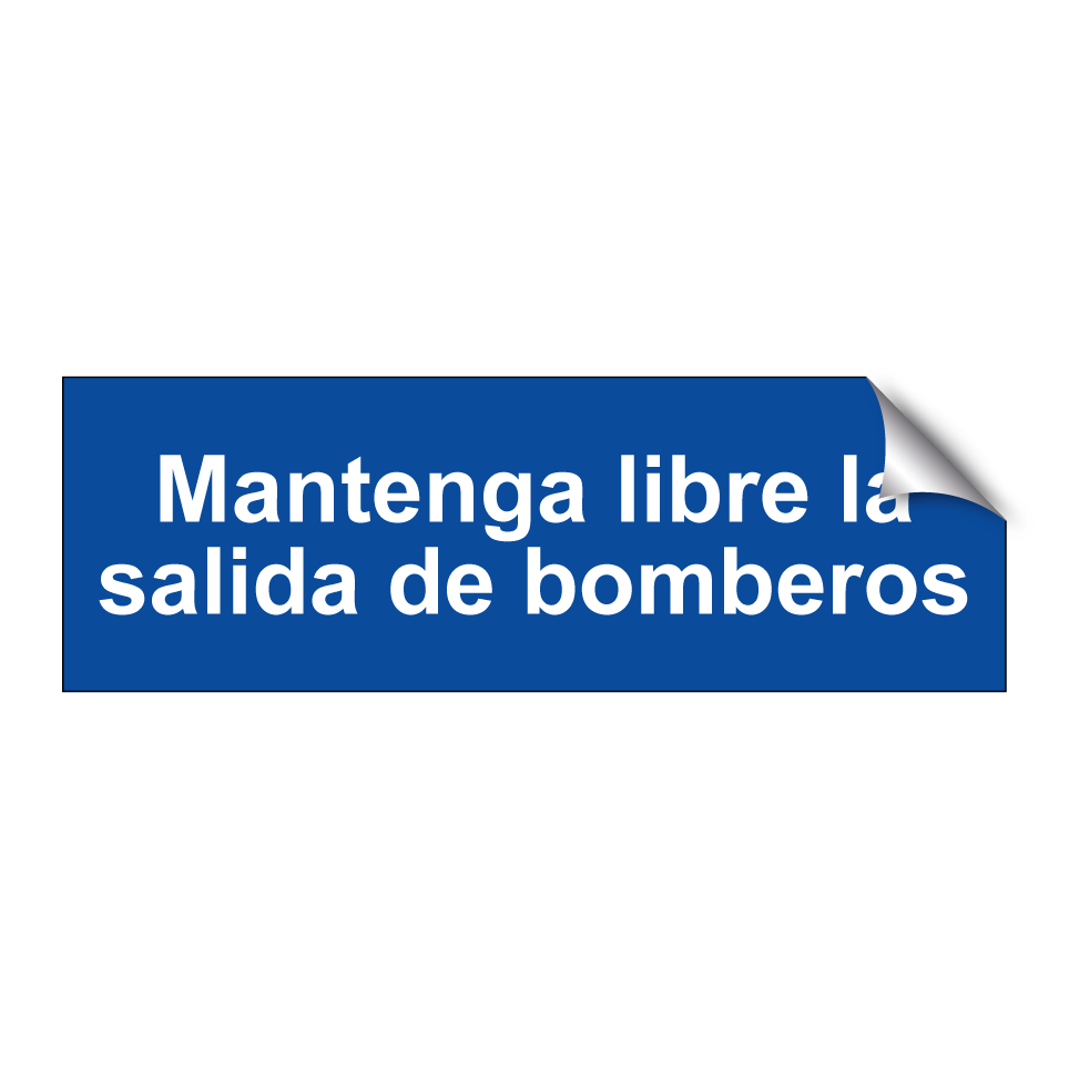 Mantenga libre la salida de bomberos
