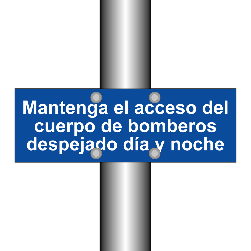 Mantenga el acceso del cuerpo de bomberos despejado día y noche