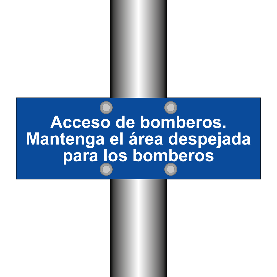 Acceso de bomberos. Mantenga el área despejada para los bomberos