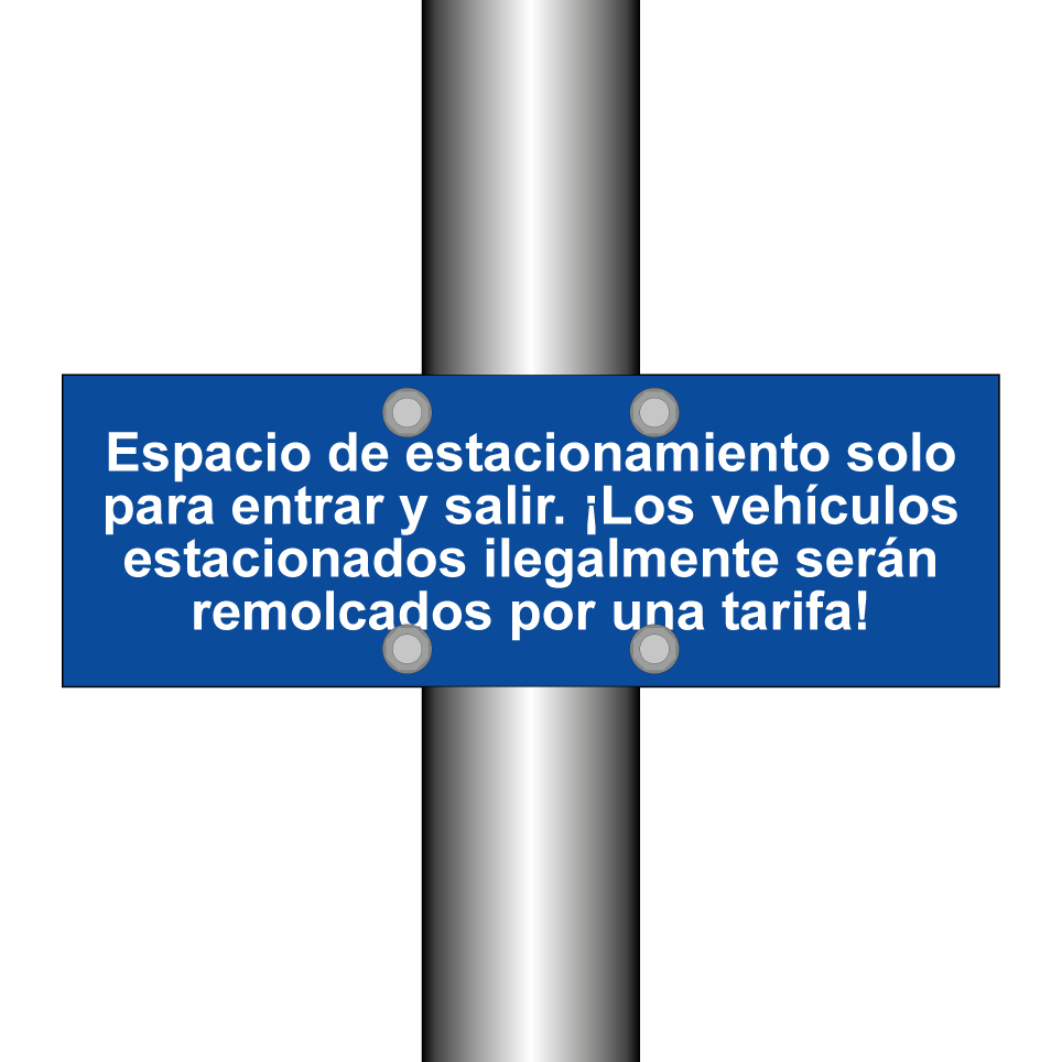 Espacio de estacionamiento solo para entrar y salir. ¡Los vehículos estacionados ilegalmente serán remolcados por una tarifa!