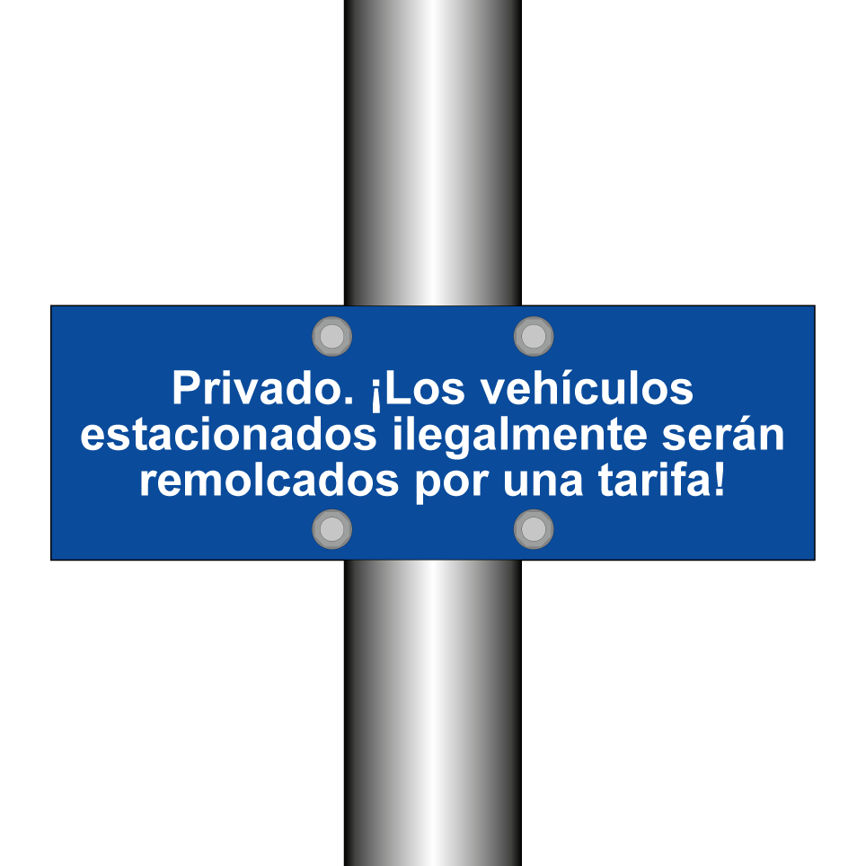 Privado. ¡Los vehículos estacionados ilegalmente serán remolcados por una tarifa!