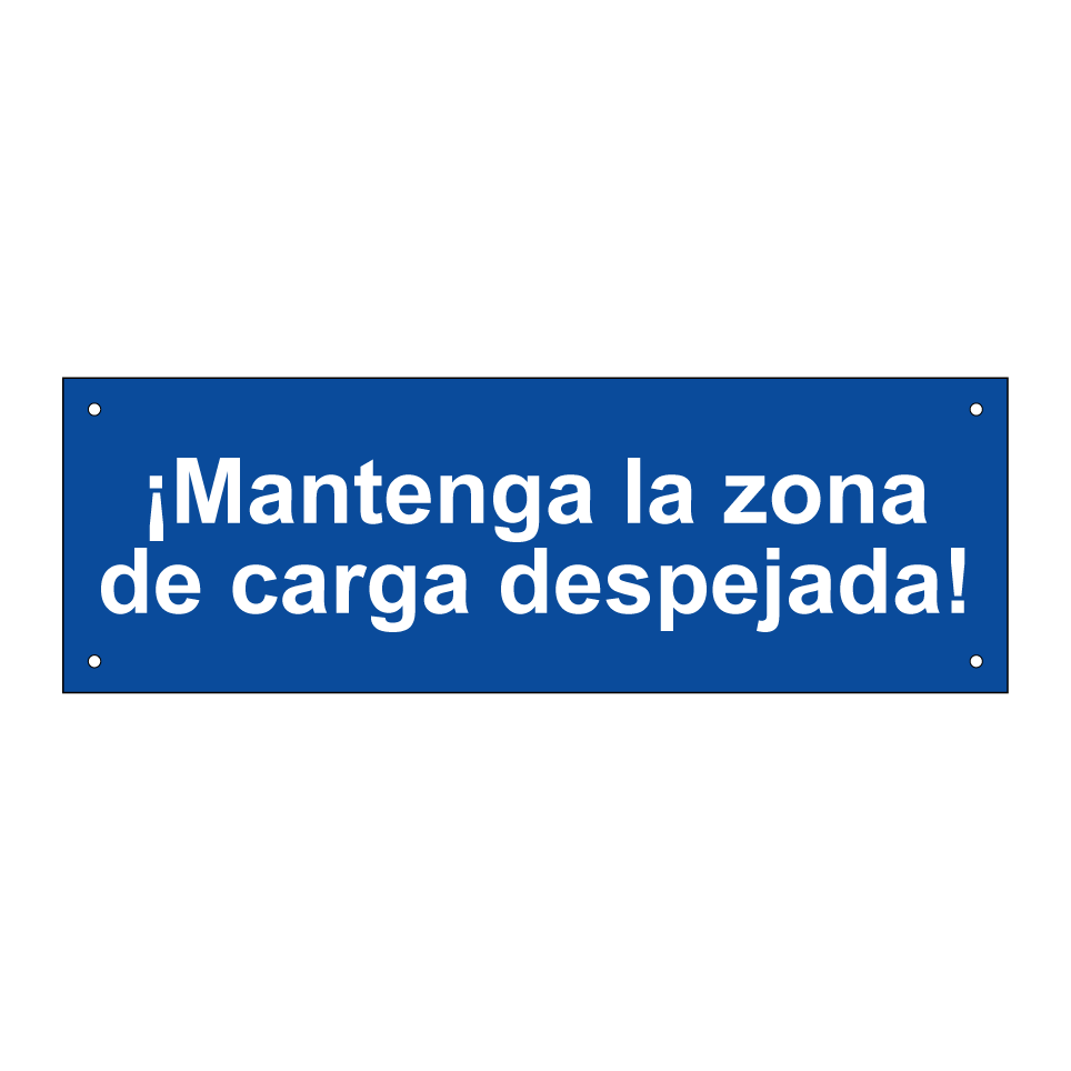 ¡Mantenga la zona de carga despejada!