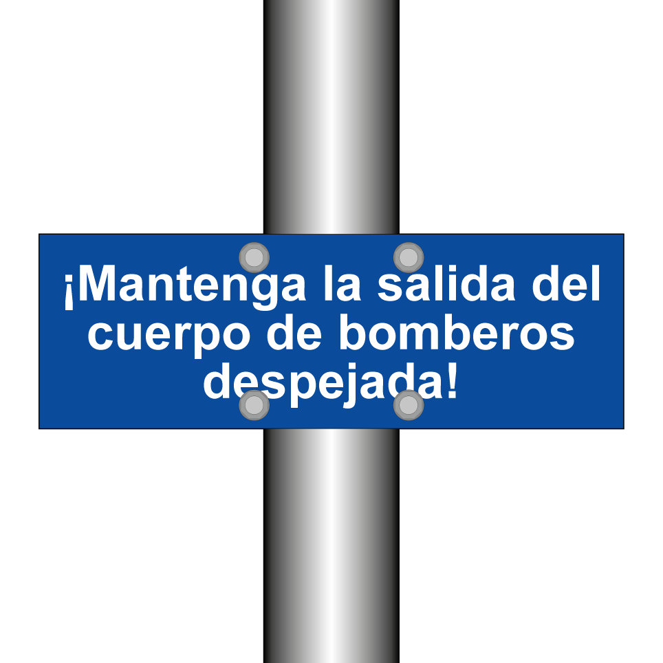 ¡Mantenga la salida del cuerpo de bomberos despejada!