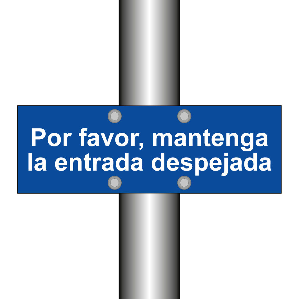 Por favor, mantenga la entrada despejada