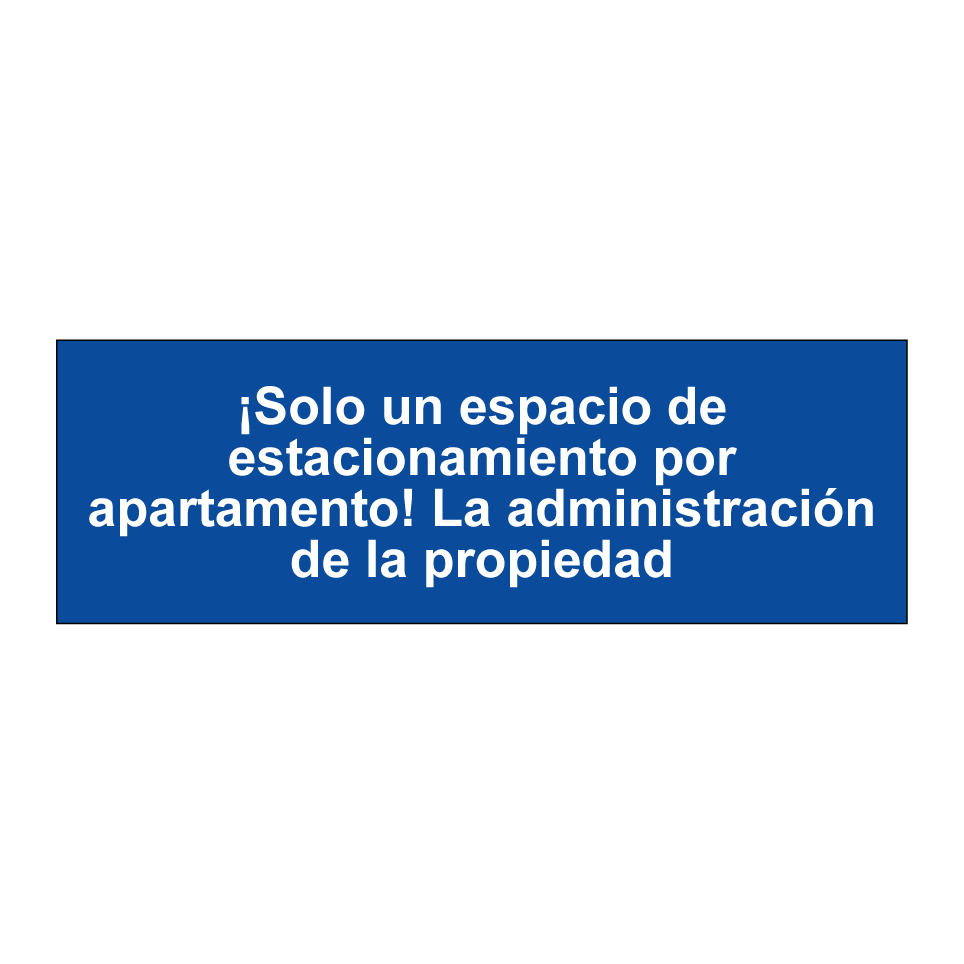 ¡Solo un espacio de estacionamiento por apartamento! La administración de la propiedad