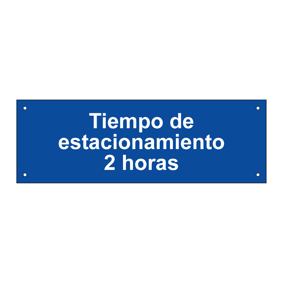Tiempo de estacionamiento 2 horas