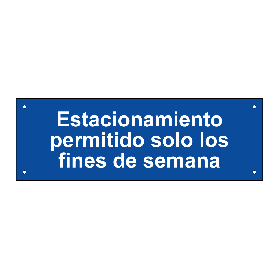 Estacionamiento permitido solo los fines de semana