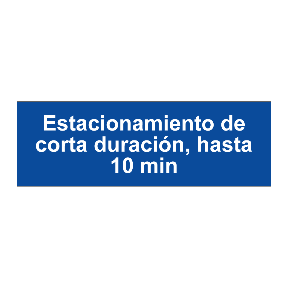 Estacionamiento de corta duración, hasta 10 min