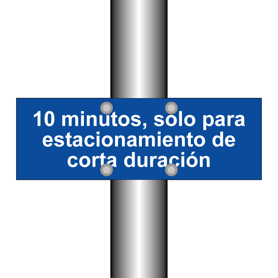 10 minutos, solo para estacionamiento de corta duración