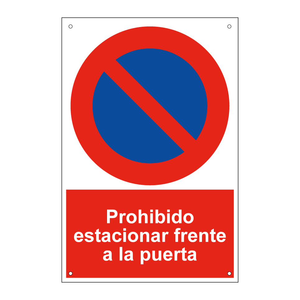 Prohibido estacionar frente a la puerta