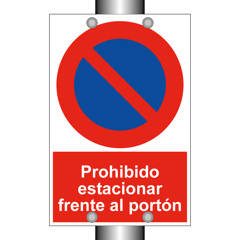 Prohibido estacionar frente al portón