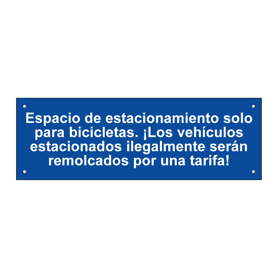 Espacio de estacionamiento solo para bicicletas. ¡Los vehículos estacionados ilegalmente serán remolcados por una tarifa!