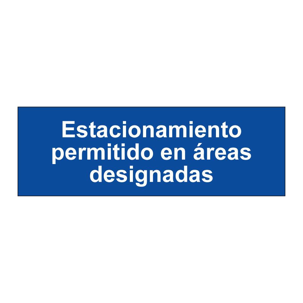 Estacionamiento permitido en áreas designadas