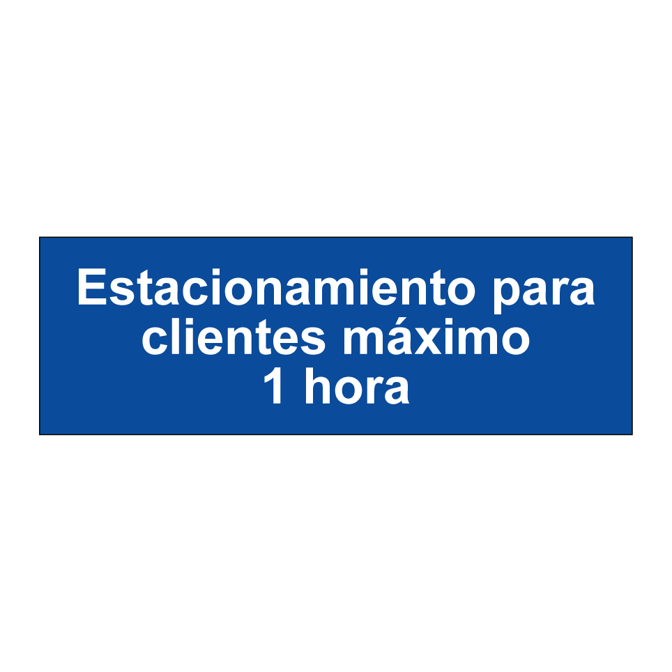 Estacionamiento para clientes máximo 1 hora