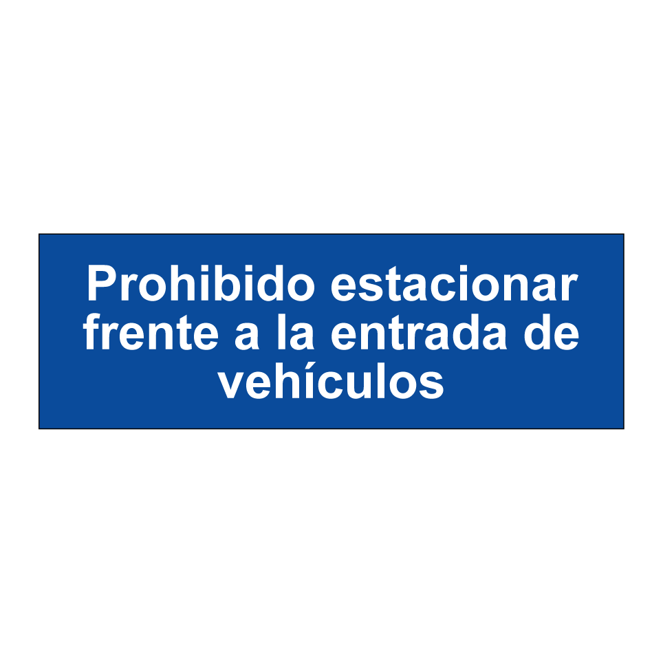 Prohibido estacionar frente a la entrada de vehículos