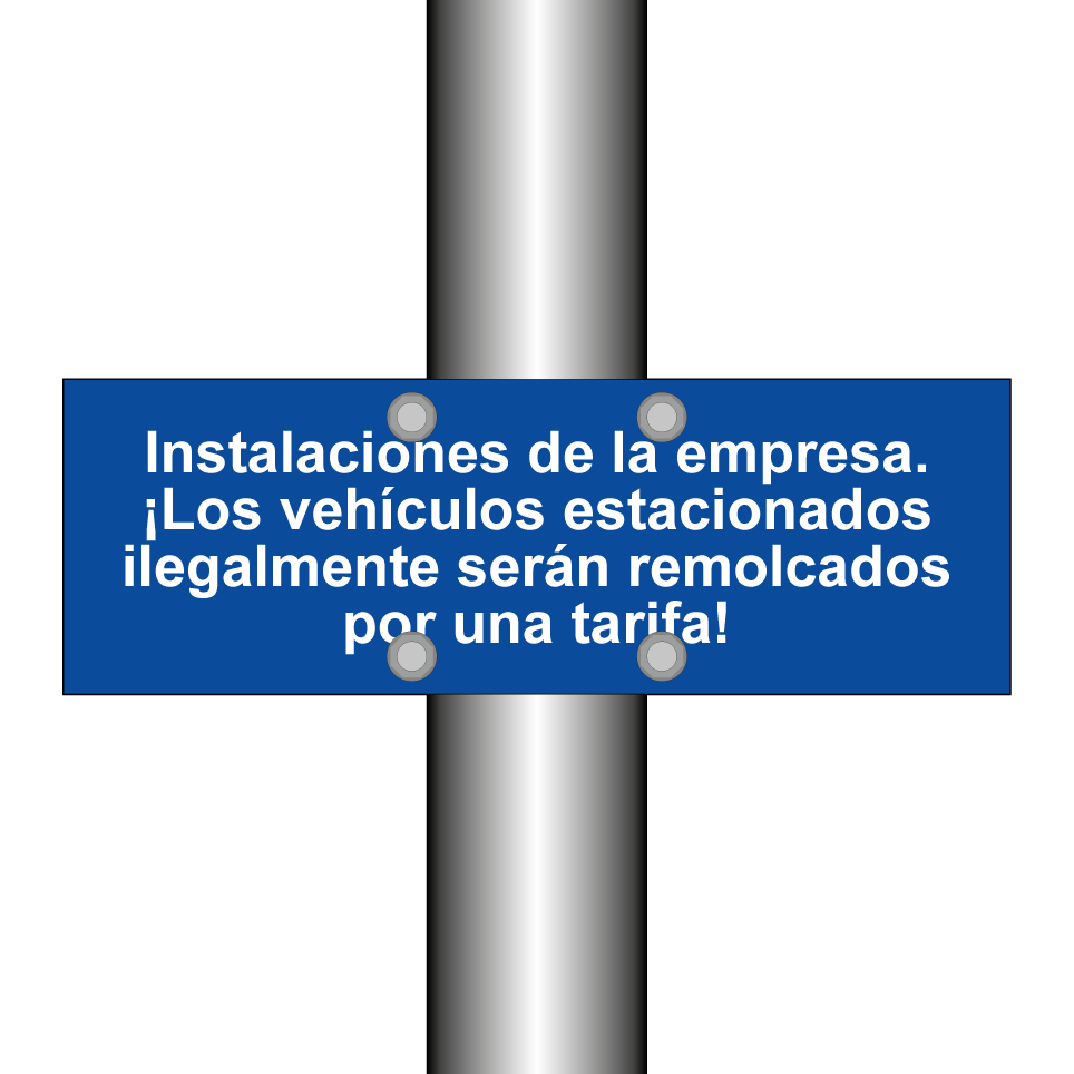 Instalaciones de la empresa. ¡Los vehículos estacionados ilegalmente serán remolcados por una tarifa!