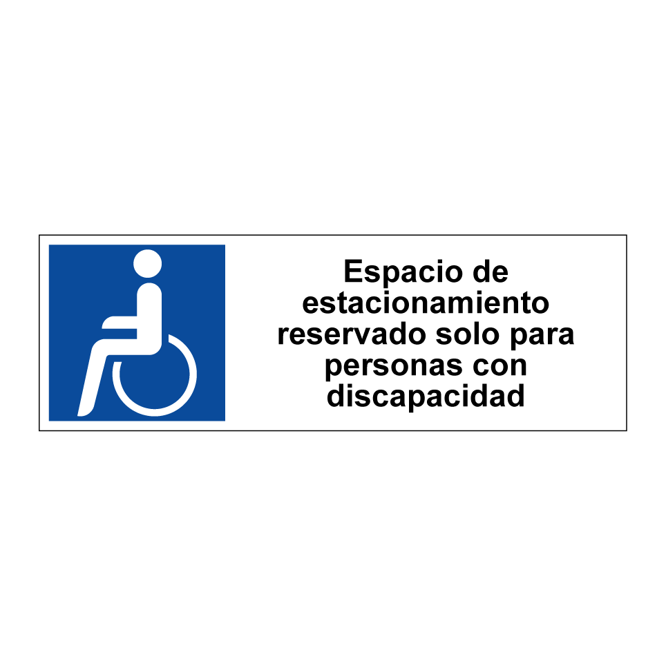 Espacio de estacionamiento reservado solo para personas con discapacidad