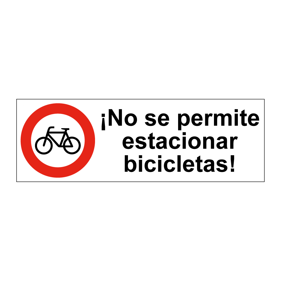 ¡No se permite estacionar bicicletas!