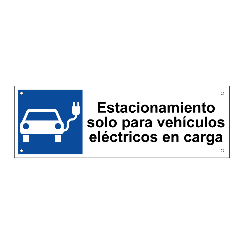 Estacionamiento solo para vehículos eléctricos en carga