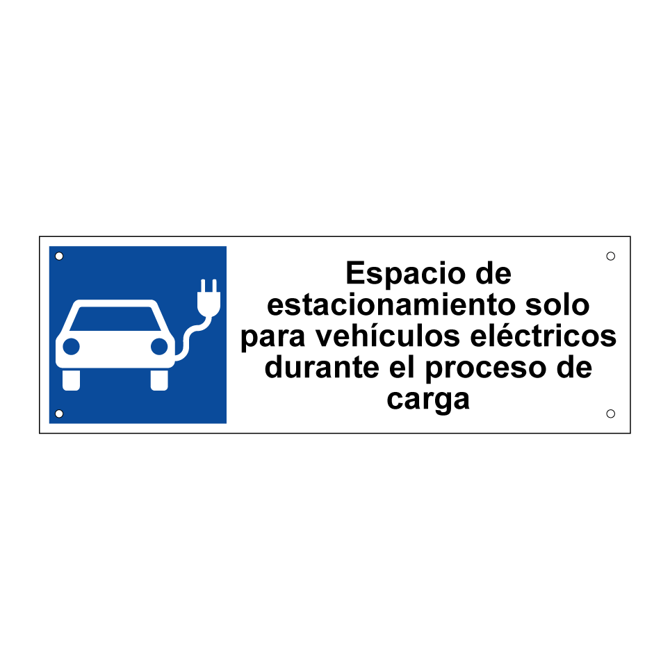 Espacio de estacionamiento solo para vehículos eléctricos durante el proceso de carga