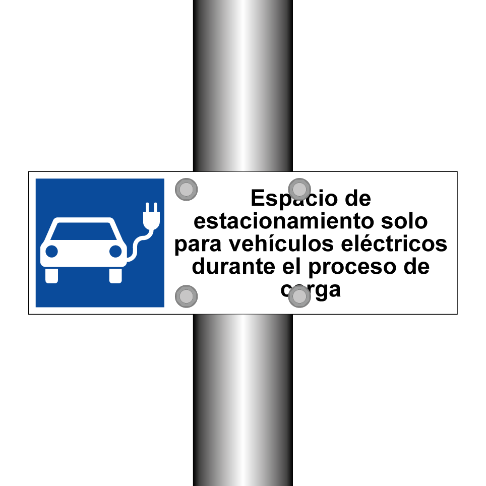 Espacio de estacionamiento solo para vehículos eléctricos durante el proceso de carga