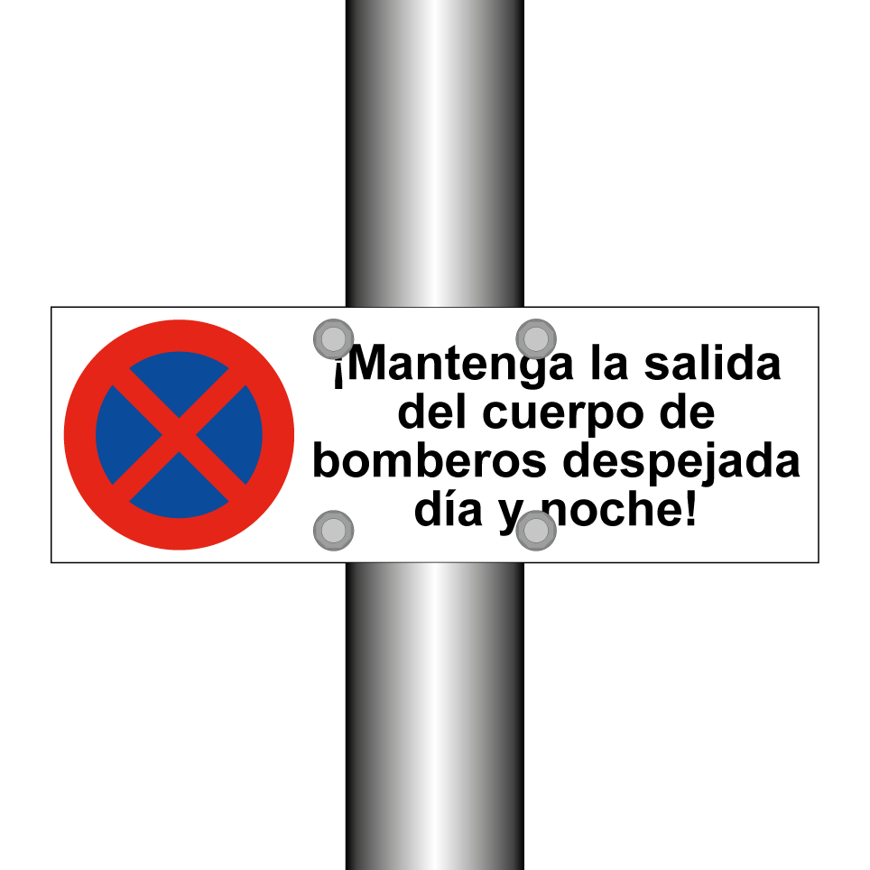 ¡Mantenga la salida del cuerpo de bomberos despejada día y noche!