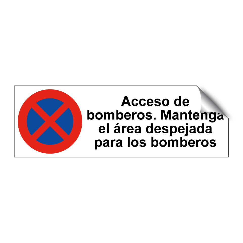 Acceso de bomberos. Mantenga el área despejada para los bomberos