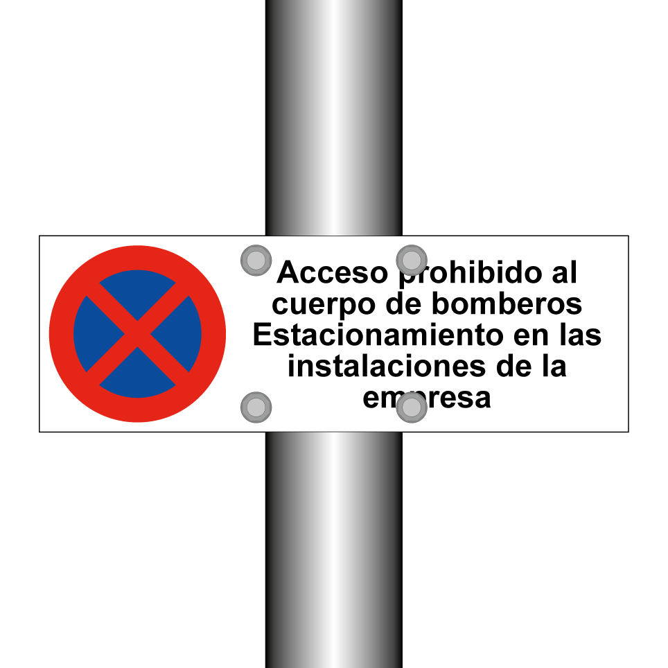Acceso prohibido al cuerpo de bomberos Estacionamiento en las instalaciones de la empresa