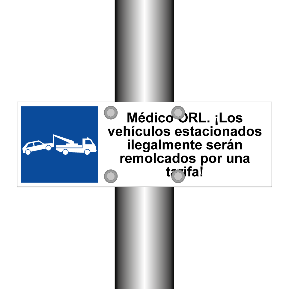 Médico ORL. ¡Los vehículos estacionados ilegalmente serán remolcados por una tarifa!