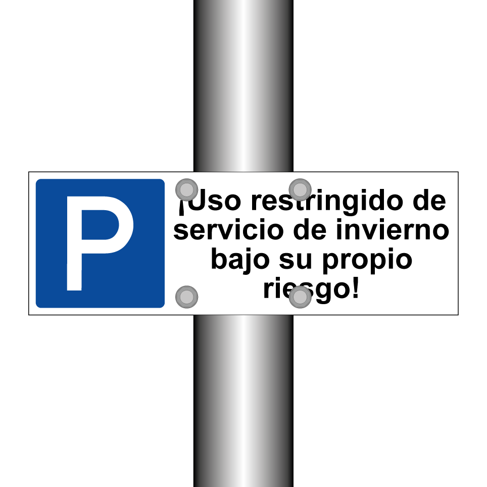 ¡Uso restringido de servicio de invierno bajo su propio riesgo!