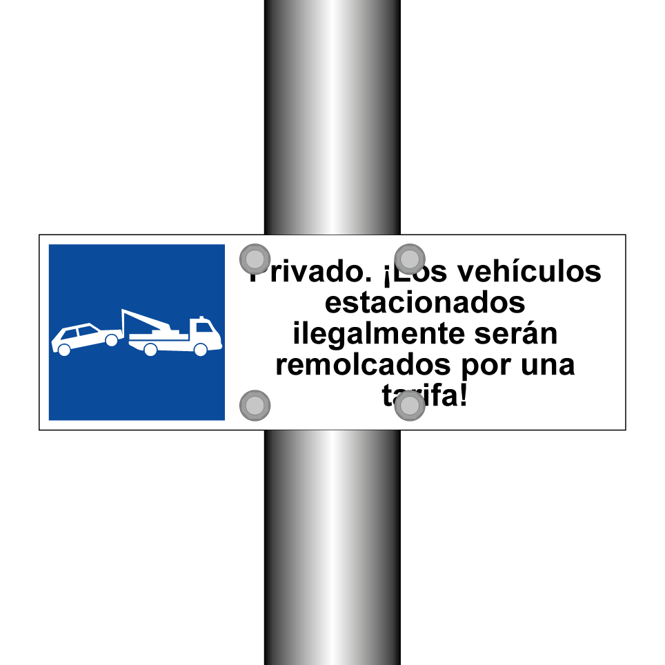 Privado. ¡Los vehículos estacionados ilegalmente serán remolcados por una tarifa!