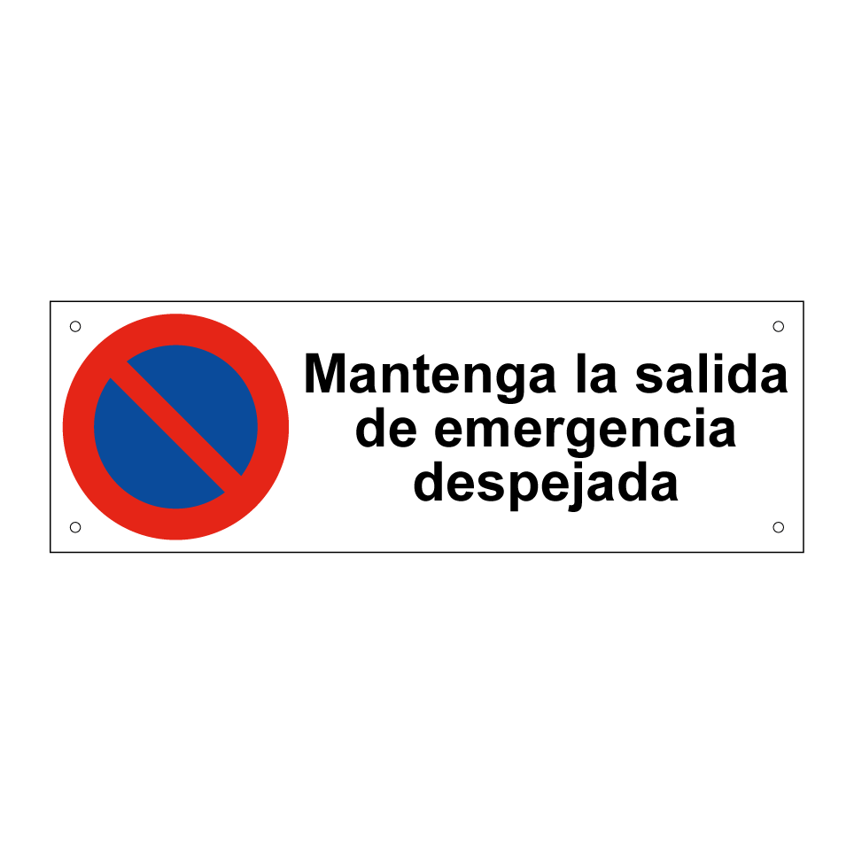 Mantenga la salida de emergencia despejada