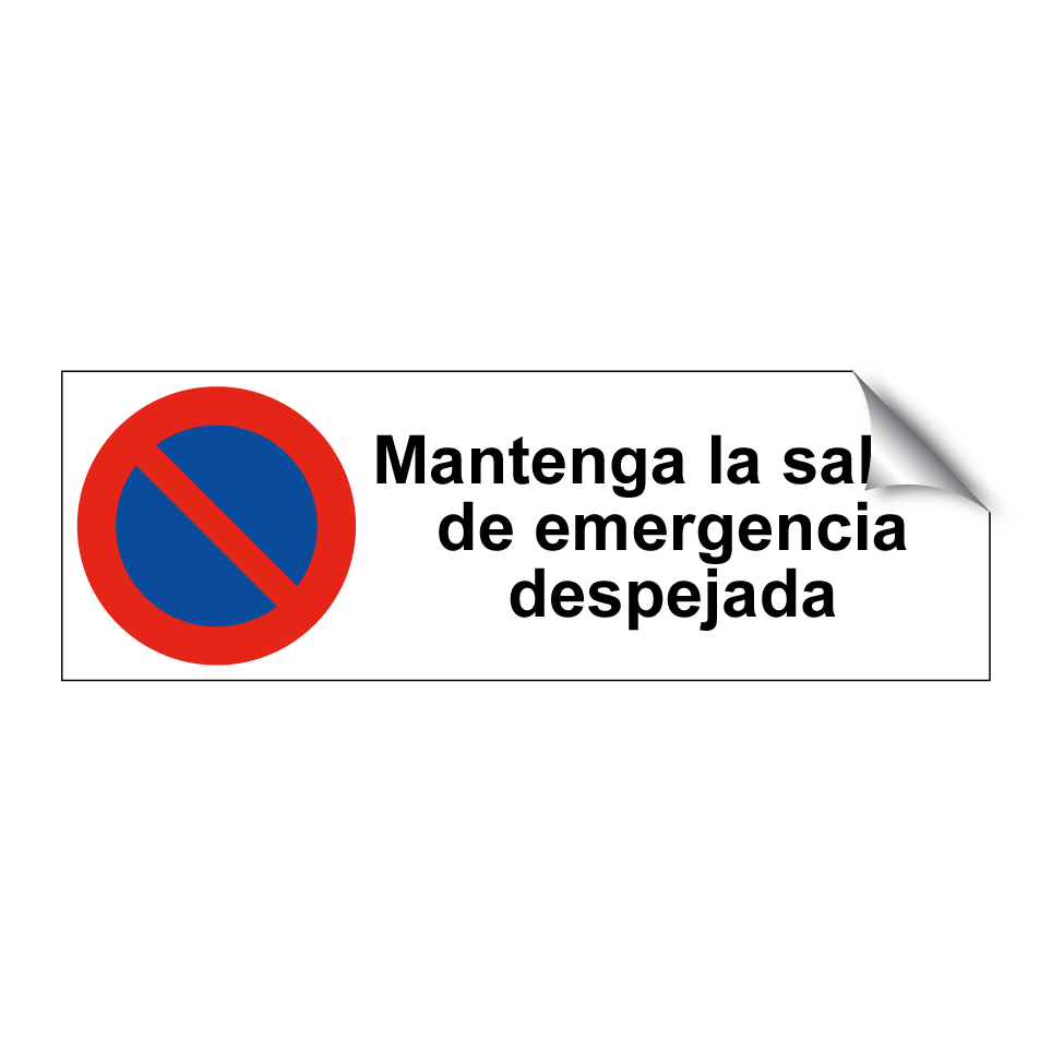 Mantenga la salida de emergencia despejada