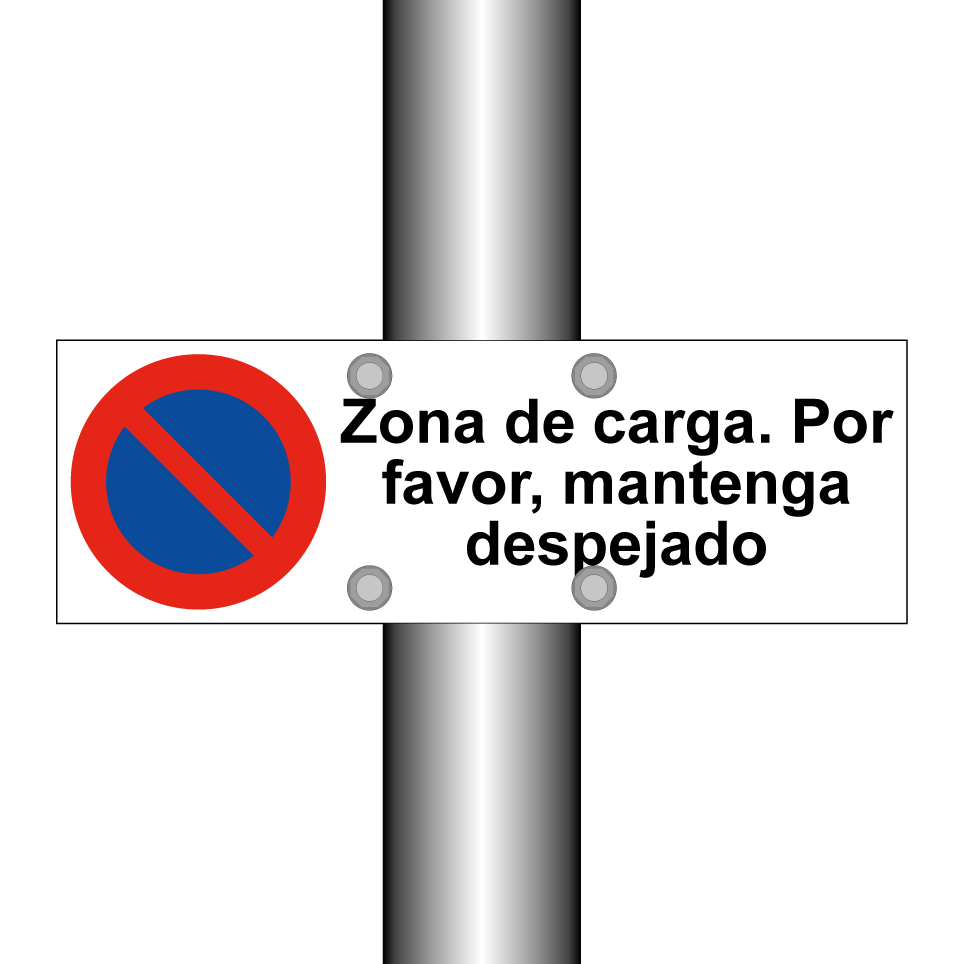 Zona de carga. Por favor, mantenga despejado