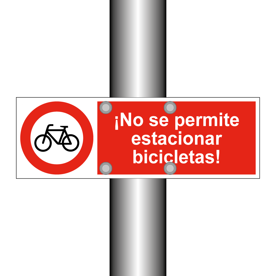 ¡No se permite estacionar bicicletas!