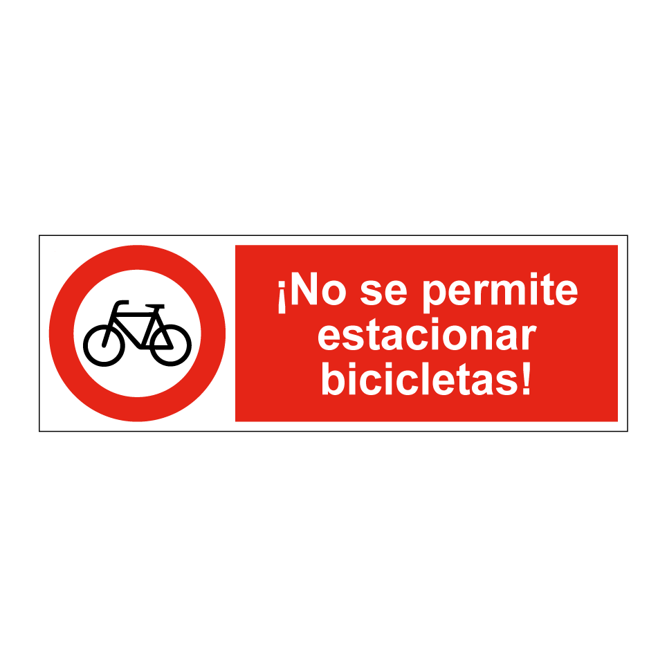 ¡No se permite estacionar bicicletas!