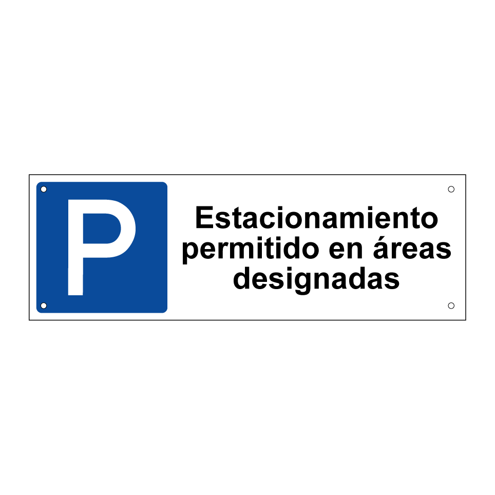 Estacionamiento permitido en áreas designadas