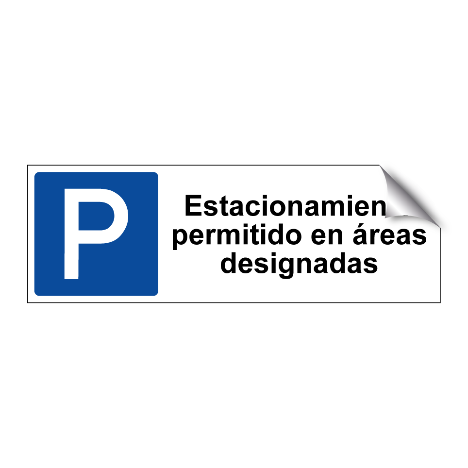 Estacionamiento permitido en áreas designadas