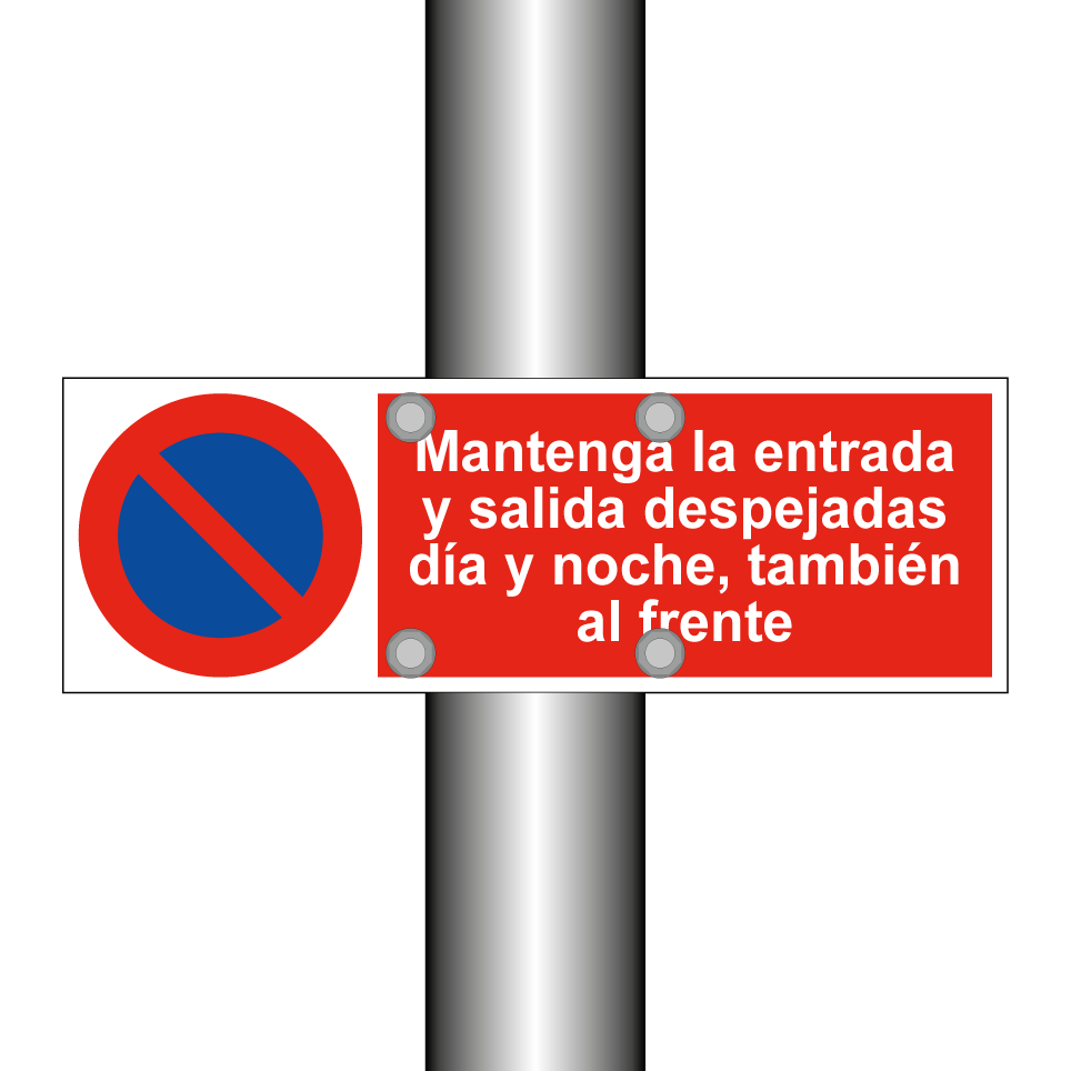 Mantenga la entrada y salida despejadas día y noche, también al frente