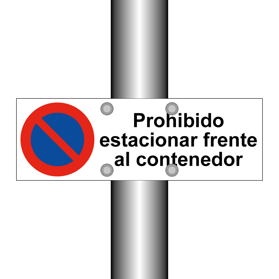 Prohibido estacionar frente al contenedor