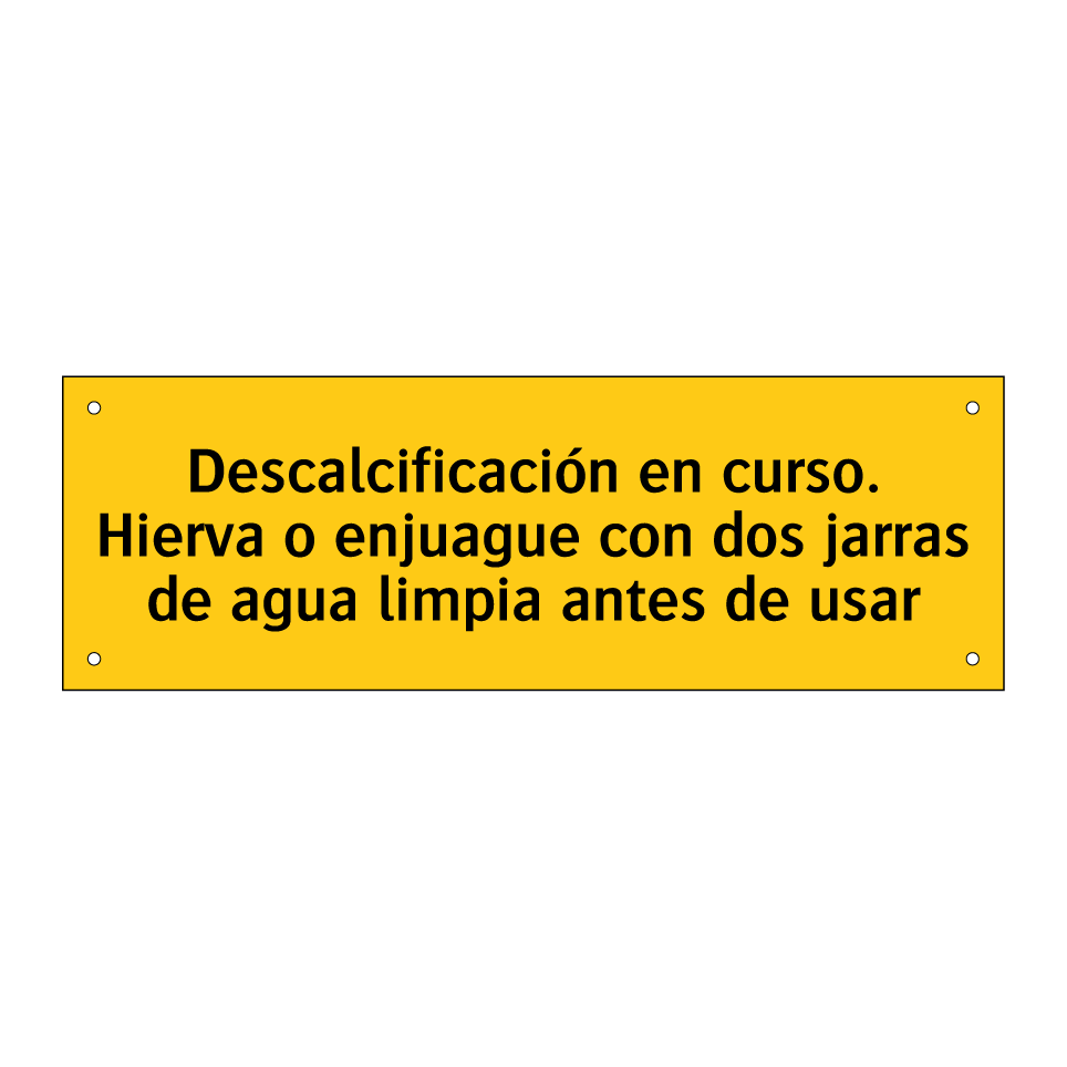 Descalcificación en curso. Hierva o enjuague con dos jarras de agua limpia antes de usar