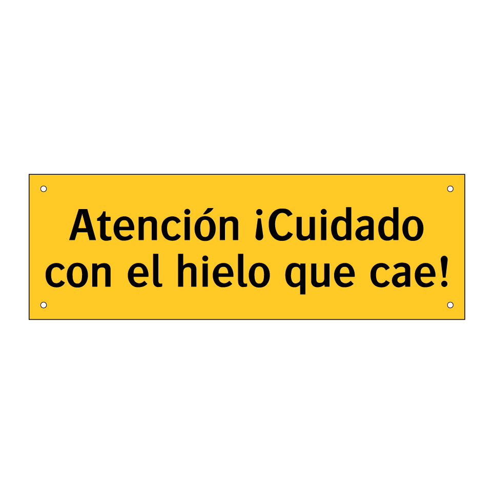 Atención ¡Cuidado con el hielo que cae!