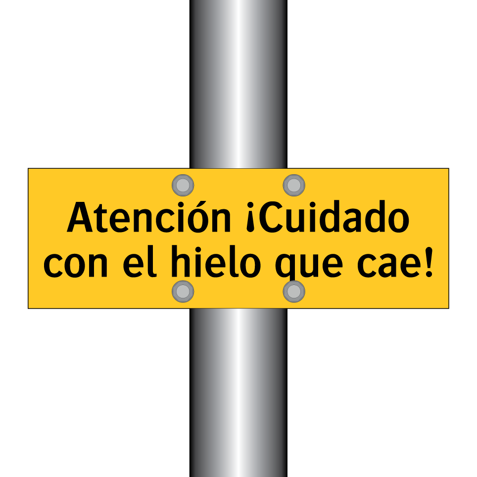 Atención ¡Cuidado con el hielo que cae!