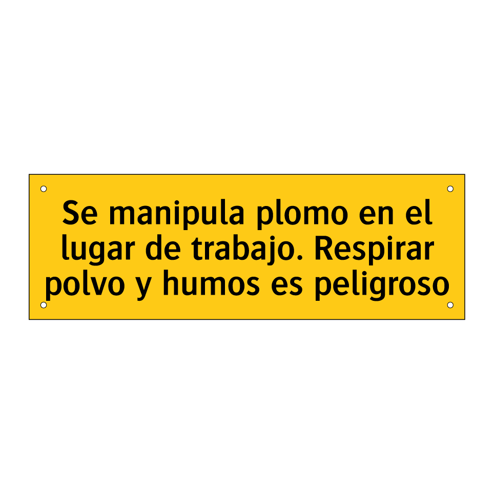 Se manipula plomo en el lugar de trabajo. Respirar polvo y humos es peligroso