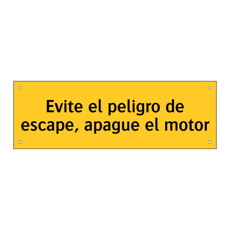 Evite el peligro de escape, apague el motor
