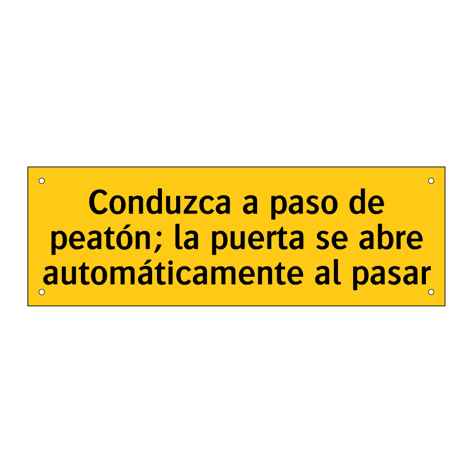 Conduzca a paso de peatón; la puerta se abre automáticamente al pasar