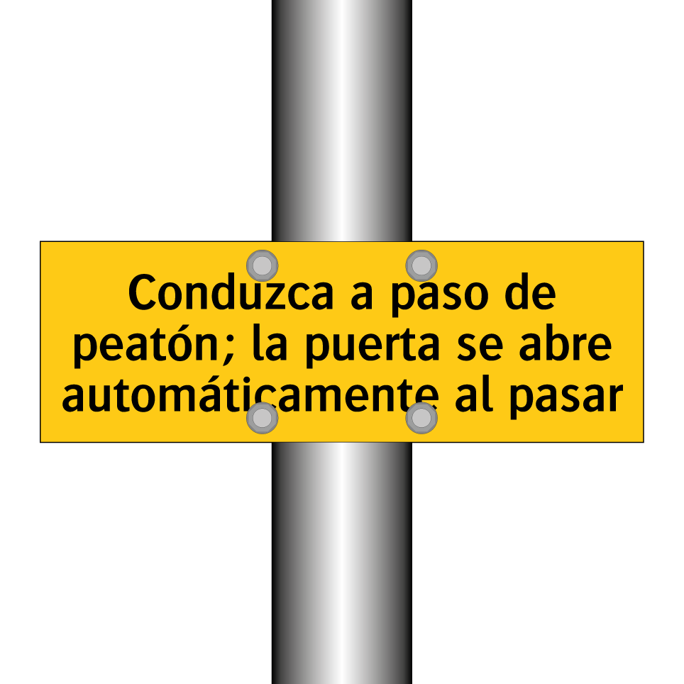 Conduzca a paso de peatón; la puerta se abre automáticamente al pasar